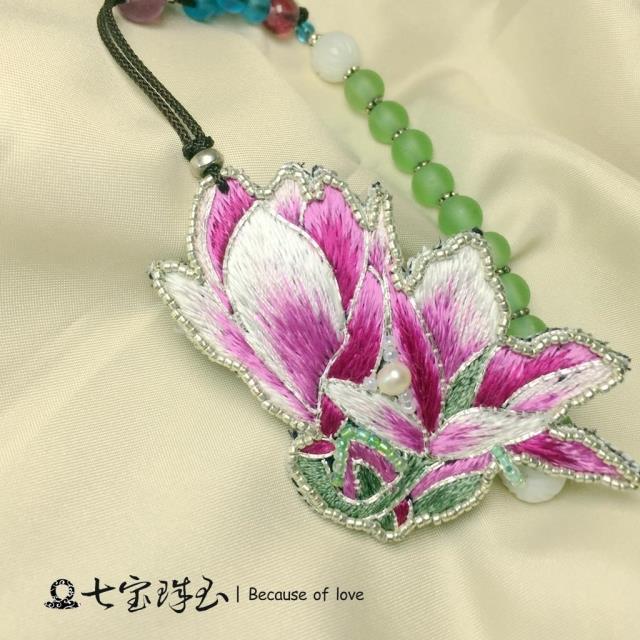 紫琦裘/苏绣珠绣玉兰花手链中国风民族风旗袍汉服配饰设计感独家|msdalam kategori Aksesori/Barang Kemas Fesyen, gelang - dari Buy2taobao.com untuk memberikan perkhidmatan ejen Taobao profesional membeli