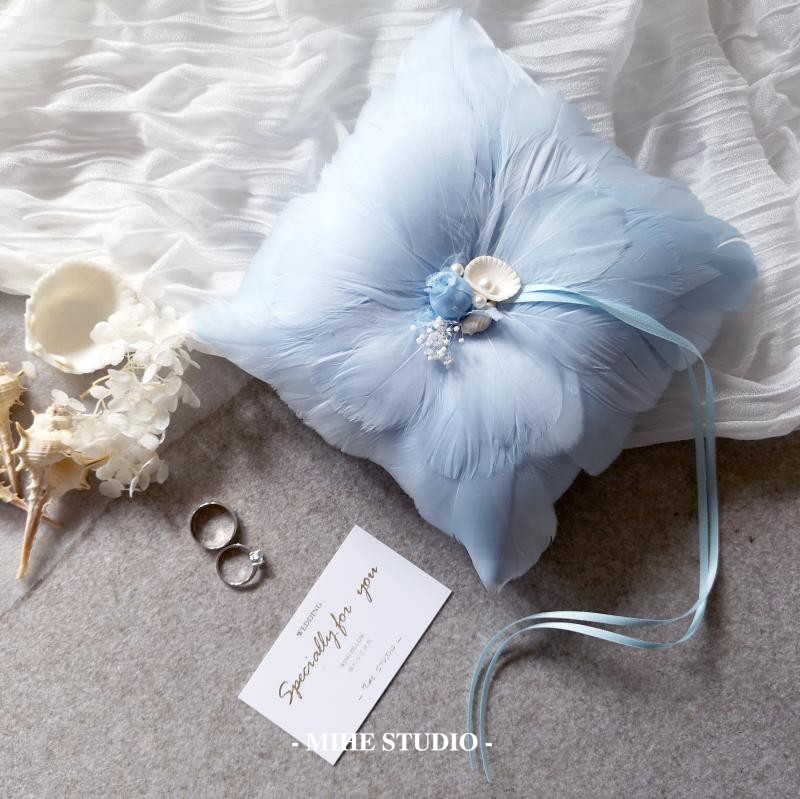 insMIHE Original wathet Ocean winds Satin Wing wedding Ring Pillowin the Festive supplies/Gift , Other Festival Gifts category - from Buy2taobao.com to provide professional Taobao agent buy service