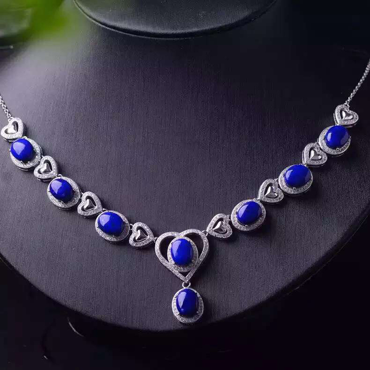 quality goods 925 Silver-plated 18K Rose Gold natural Emperor lapis lazuli Necklace Pendant Heart-shaped Japan and South Korea Female modelsin the Accessories/Fashion Jewelry, Necklace category - from Buy2taobao.com to provide professional Taobao agent buy service