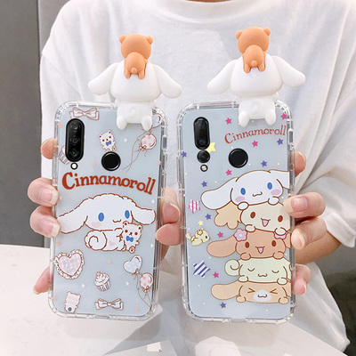 基新达华为nova4e/nova4lite手机壳荣耀9x/9xpro可爱透明创意小狗趴趴公仔p30/p30pro/p30青春版女款软套