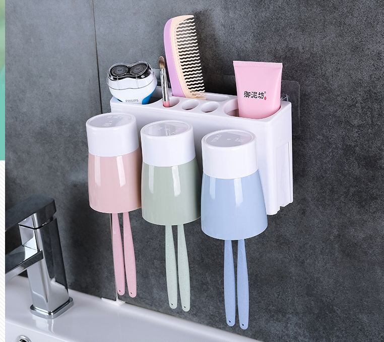 Storage Cups Toothbrush holder suit No trace Wall Three Home Four Wash and rinse suit Toothbrush holderin the Family/Personal Cleaning Tools , Sanitary appliances/Bathroom accessories , Toothbrush holder/Teeth bench category - from Buy2taobao.com to provide professional Taobao agent buy service