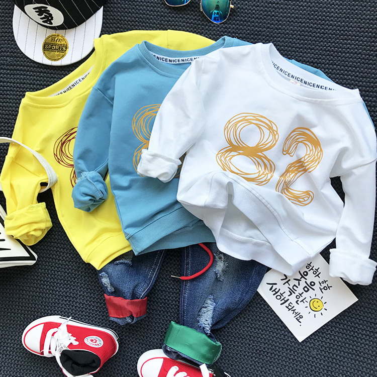 Children's clothing Boy Long sleeve Socket Sweater T-shirt Korean Edition leisure time jacket Base coat 2019 The new spring D919 Pin the Children/Baby/Family fitted , Sweater/Fleece category - from Buy2taobao.com to provide professional Taobao agent buy service