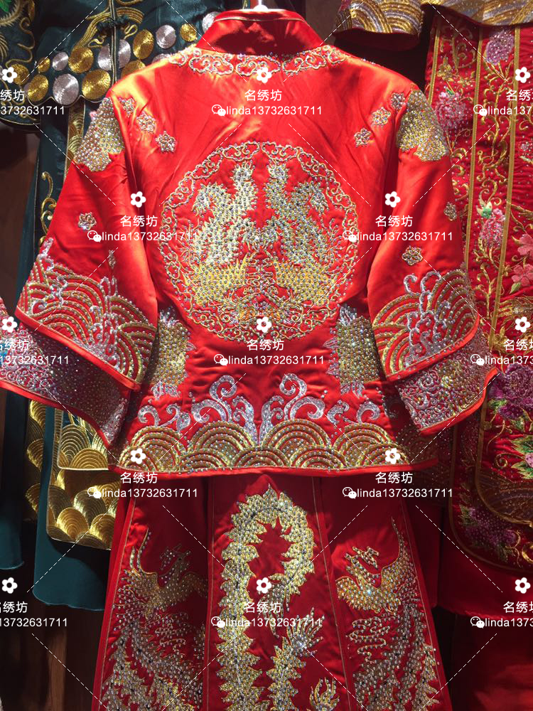 2017 new pattern Xiu clothing Stand collar Autumn and winter bride marry Toast clothing Improved cheongsam Plus drill Chinese style Wedding dressin the Women's clothing/Boutique , Wedding/Cheongsam/Formal dress , Formal dress/Evening category - from Buy2taobao.com to provide professional Taobao agent buy service