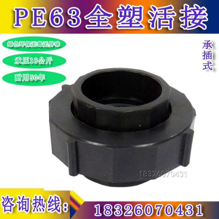 PE全塑活接 dn63 PE承插式活接 PE管件 PE配件 合肥厂家直销|ruв категории основы строительных материалов, водопроводной трубы, пэ трубы/аксессуары - от Buy2taobao.com для оказания профессиональной услуги покупки агента Taobao