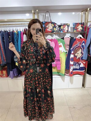 小狐狸海外代购韩国陆心媛专柜20春秋款时尚百搭舒适显瘦连衣裙