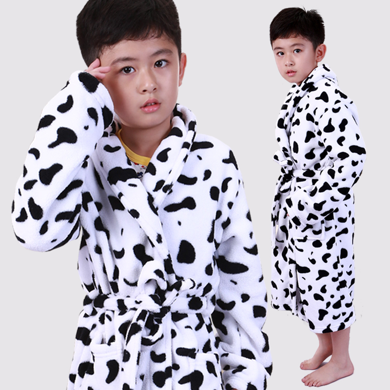Autumn and winter children Coral velvet robe CUHK Flannel pajamas thickening Boy Dairy cow Bathrobe Baby bathrobein the Children/Baby/Family fitted , Children tracksuit , Home gowns/Nightwear category - from Buy2taobao.com to provide professional Taobao agent buy service