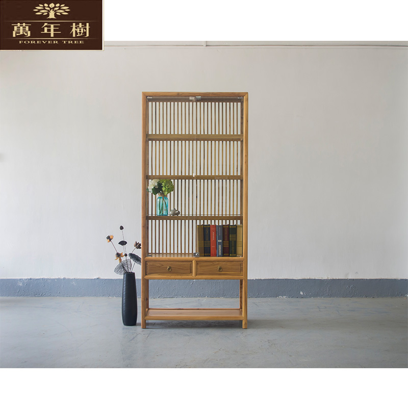 modern New Chinese style Old Elm Shelf Buddhist mood Old Elm solid wood bookshelf combination Simplicity Office Display cabinetin the Residential furniture , Cabinet , Bookcase , Single bookcase category - from Buy2taobao.com to provide professional Taobao agent buy service