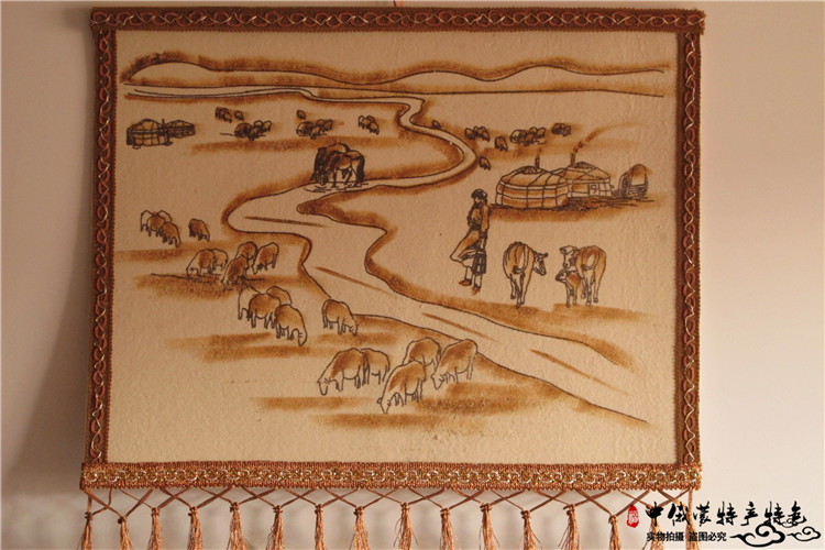蒙古毡画羊毛毡画烫画手工烙画锡林河 内蒙古特色工艺品装饰画|msdalam kategori Ciri-ciri kraftangan, Minoriti mempunyai kraf, Mongolia ciri-ciri, 蒙古皮 lukisan - dari Buy2taobao.com untuk memberikan perkhidmatan ejen Taobao profesional membeli