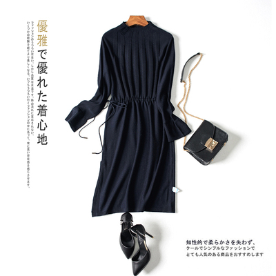 7236002 欧货● 17冬 韩版修身 针织毛衣连衣裙