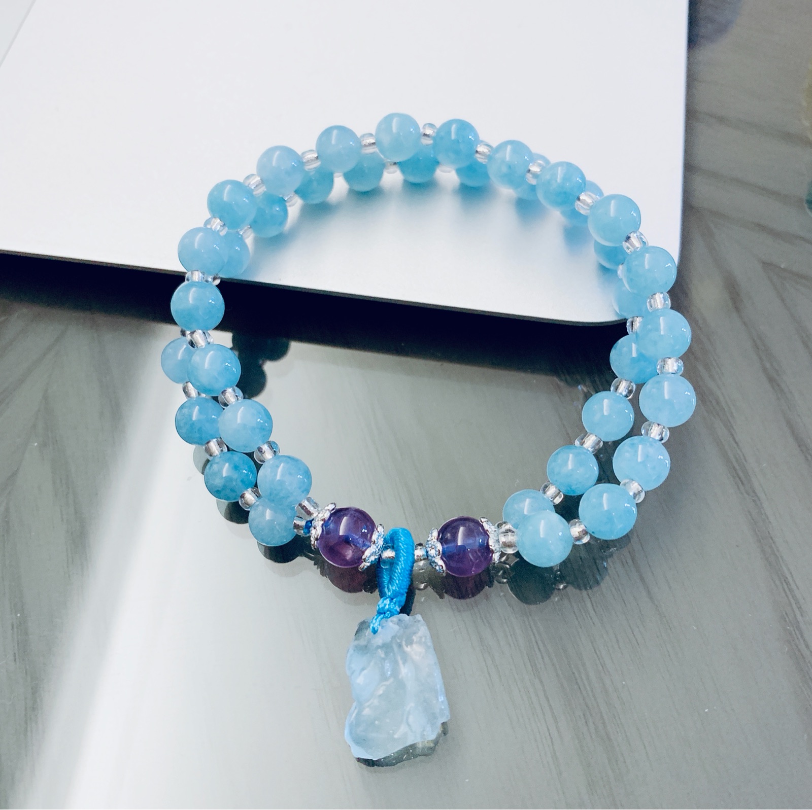Hong Kong Amber natural Aquamarine Double ring Ore amethyst Braceletin the Accessories/Fashion Jewelry, Bracelets category - from Buy2taobao.com to provide professional Taobao agent buy service