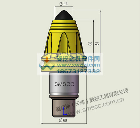 【旋挖钻机配件】天津赛迈斯smscc606ljc-24硬岩加长截齿