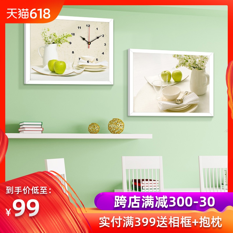 现代餐厅客厅有框画装饰画墙画挂钟表北欧简约挂画电表箱遮挡壁画在类目 家居饰品, 装饰画, 无框画挂钟中 - 来自Buy2taobao.com提供专业的淘宝代购服务