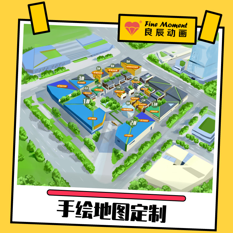 University Campus Hand drawn Cartoon Map customized design high definition Travel? Map Q version Line Navigation map makein the Business affairs/Design Services, Design Services, Cartoon/Comic/Illustration design category - from Buy2taobao.com to provide professional Taobao agent buy service