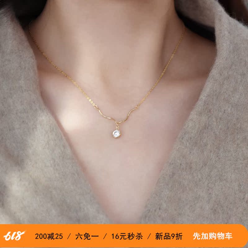 CECILIA design Spring and summer new pattern Simplicity temperament U.S. production 14k Cover with gold leaf Necklace clavicle Neck chainsin the Accessories/Fashion Jewelry, Necklace category - from Buy2taobao.com to provide professional Taobao agent buy service