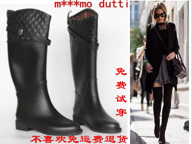 英伦西班牙品牌时尚 舒适女款高档马靴款雨鞋 雨靴|msdalam kategori Kasut wanita, but hujan - dari Buy2taobao.com untuk memberikan perkhidmatan ejen Taobao profesional membeli