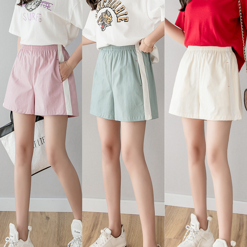 student Cotton and hemp shorts summer Easy leisure time trousers Elastic waist Paige Striped pants Versatile Broad leg Thin section Pantiesin the Women's clothing/Boutique , Pants , Casual pants category - from Buy2taobao.com to provide professional Taobao agent buy service