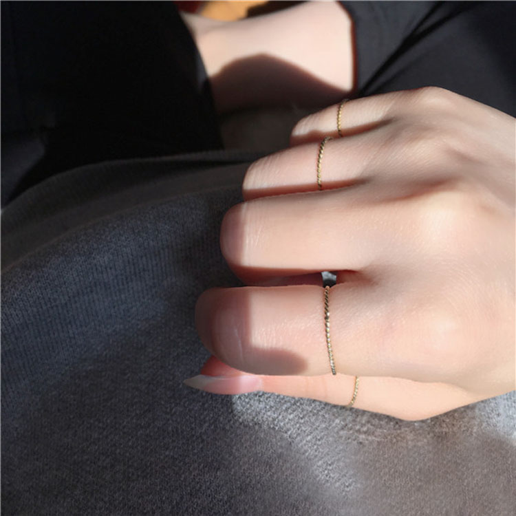 All-match single product South Korean imports of pure 14K Gold Ring Twist Ring joint Pinkyin the Jewelry/Diamond/Jade/Gold , K gold jewelry, Bracelets category - from Buy2taobao.com to provide professional Taobao agent buy service