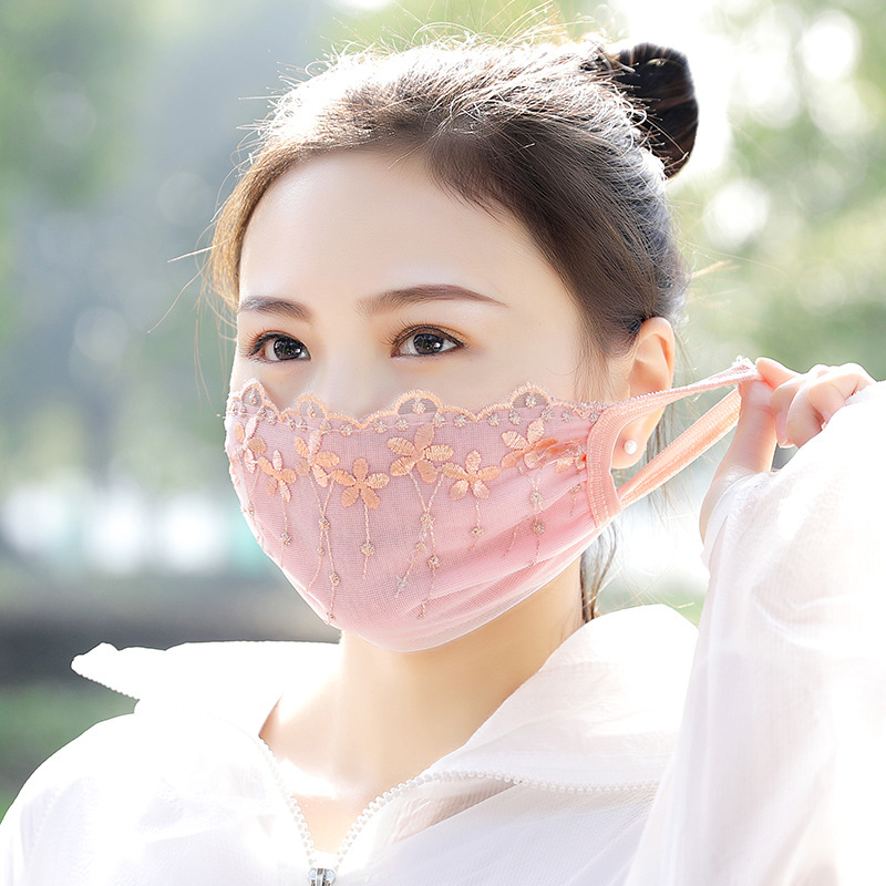 春夏甜美花朵蕾絲刺繡口罩女士網紗薄款面罩透氣遮陽防塵防曬口罩在類目 居家日用, 防護用品, 口罩中 - 來自Buy2taobao.com提供專業的淘寶代購服務