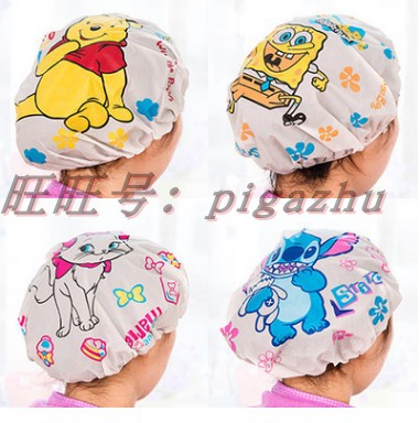 lovely Cartoon waterproof Shower cap kitchen Lampblack Hat take a shower Shower cap waterproof Bathing capin the Family/Personal Cleaning Tools , Personal care cleaning appliances , Shower cap category - from Buy2taobao.com to provide professional Taobao agent buy service