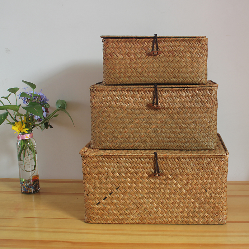 Straw Super large Rectangular Storage box with lid Storage box Rattan Willow Debris Storage basketin the Storage consolidation , Home Storage appliances , Storage Box , Other storage box category - from Buy2taobao.com to provide professional Taobao agent buy service