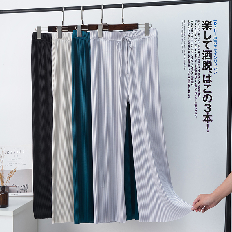 高级感与舒适并存春夏冰冰百褶裤纸片人直筒女长裤在类目 女装/女士精品, 裤子, 休闲裤中 - 来自Buy2taobao.com提供专业的淘宝代购服务