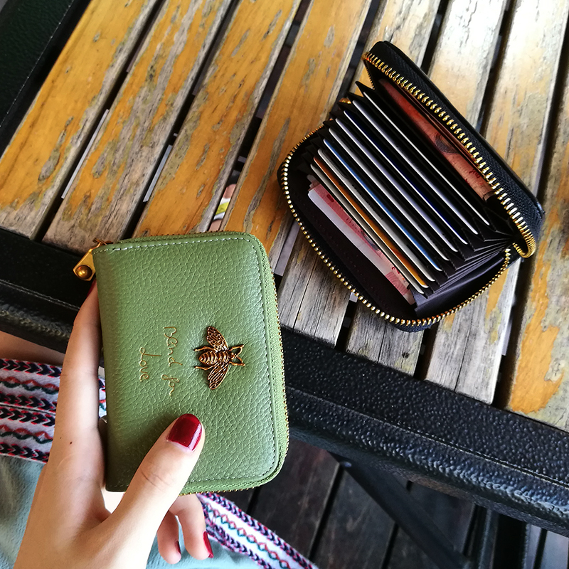 Zipper card package Ladies Multi-bit cards genuine leather Organ Clip Credit card sets cowhide Card Pack Mini Small pursein the Leather/Lady bags/Men's bag, Card package category - from Buy2taobao.com to provide professional Taobao agent buy service