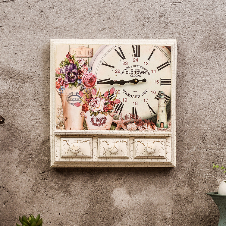 American country Home Furnishing designer originality Coat hooks Clock clocks and watches Frameless paintings Wall clockin the Home accessories , Decorative painting , Frameless painting wall clock category - from Buy2taobao.com to provide professional Taobao agent buy service