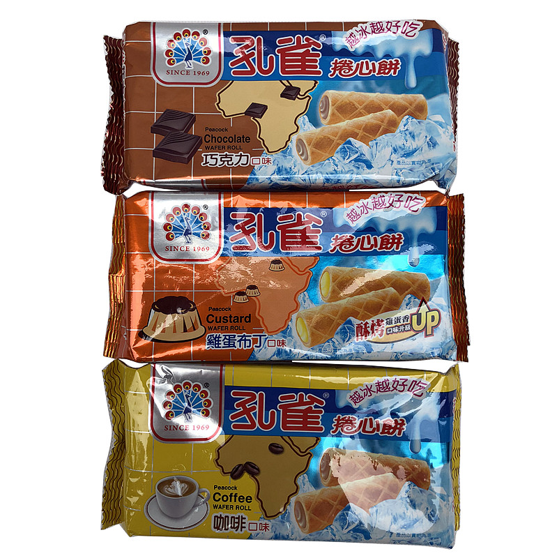 3袋包邮 台湾卷心酥 乖乖孔雀卷心饼 巧克力味 鸡蛋味 咖啡味在类目 零食/坚果/特产, 饼干/膨化, 饼干(新), 蛋卷饼干中 - 来自Buy2taobao.com提供专业的淘宝代购服务