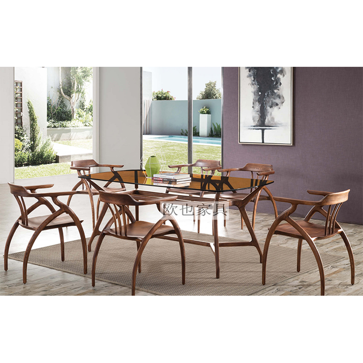 Northern Europe designer solid wood table Modern minimalist originality classic table Restaurant Walnut Dining chair Deliveryin the Residential furniture , Tables , Dining table category - from Buy2taobao.com to provide professional Taobao agent buy service