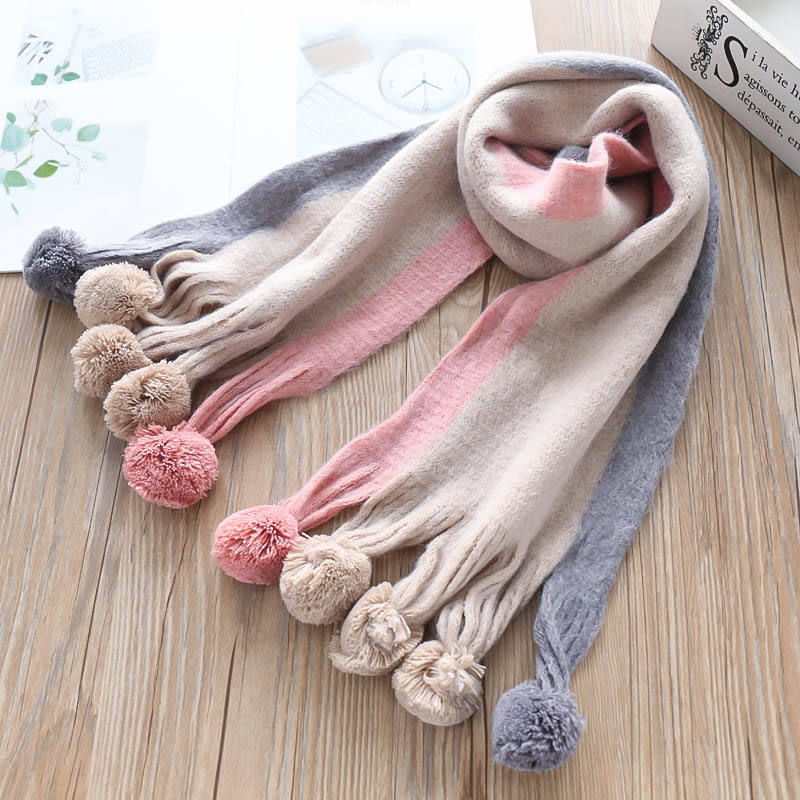 girl keep warm scarf Hit color Hair ball lovely Collar children baby leisure time Versatile Collar New winterin the Children/Baby/Family fitted , Hat/Muffler/Masks/Gloves/Earmuffs/Booties , Muffler category - from Buy2taobao.com to provide professional Taobao agent buy service
