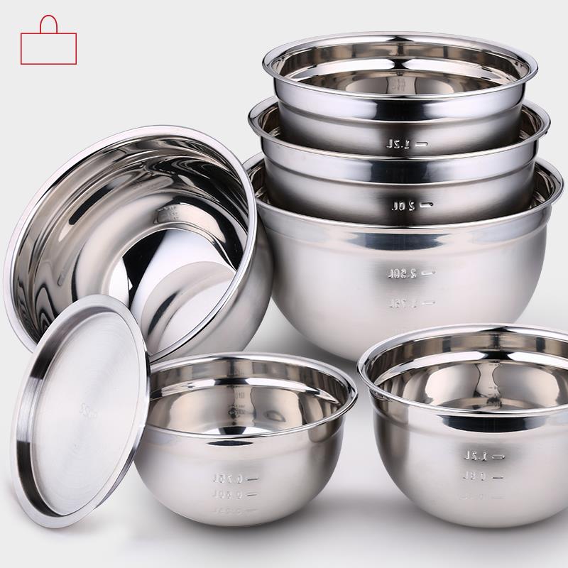 Send baking Bowl beat eggs Cake cream With cover stir Deepen household Stainless steel bowl Sparklingin the Tableware , Tableware , Basin category - from Buy2taobao.com to provide professional Taobao agent buy service