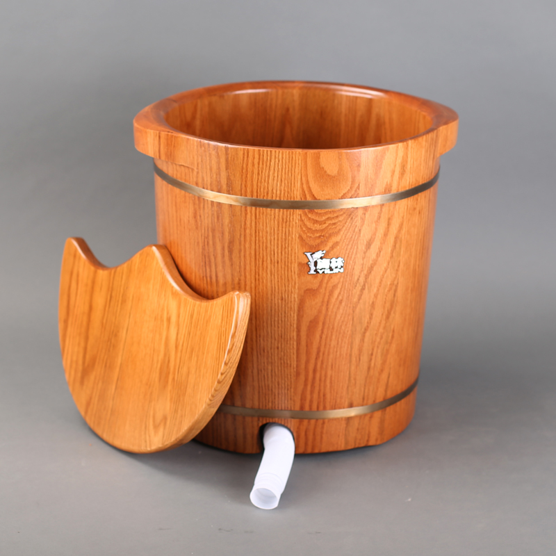 Paojiao bucket Cask household 40CM solid wood Wash one's feet With cover quality goods drainage Foot bath bucket Foot washing bucket Tubsin the Family/Personal Cleaning Tools , Sanitary appliances/Bathroom accessories , Foot tub/Foot tub category - from Buy2taobao.com to provide professional Taobao agent buy service