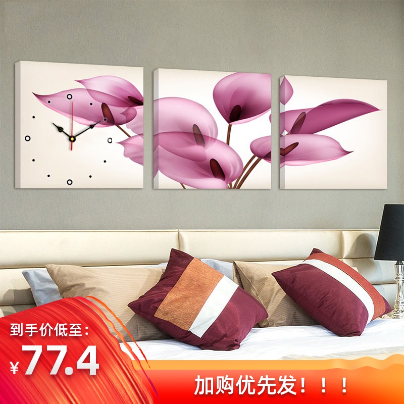 modern a living room Decorative painting sofa Walls painted Triplet Frameless paintings Wall clock European style Simplicity Mute Clock Hanging picturein the Home accessories , Decorative painting , Frameless painting wall clock category - from Buy2taobao.com to provide professional Taobao agent buy service