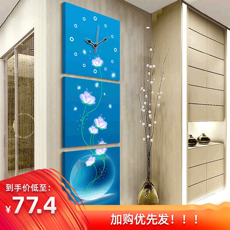 现代装饰画竖版三联无框画挂钟表客厅玄关壁画走廊过道挂画免打孔在类目 家居饰品, 装饰画, 无框画挂钟中 - 来自Buy2taobao.com提供专业的淘宝代购服务