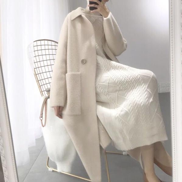2018 Early Autumn new pattern Mid length version thickening Easy mink Fluff clothes coat Women's wear knitting Cardigan Off-season overcoatin the Women's clothing/Boutique , Sweaters category - from Buy2taobao.com to provide professional Taobao agent buy service