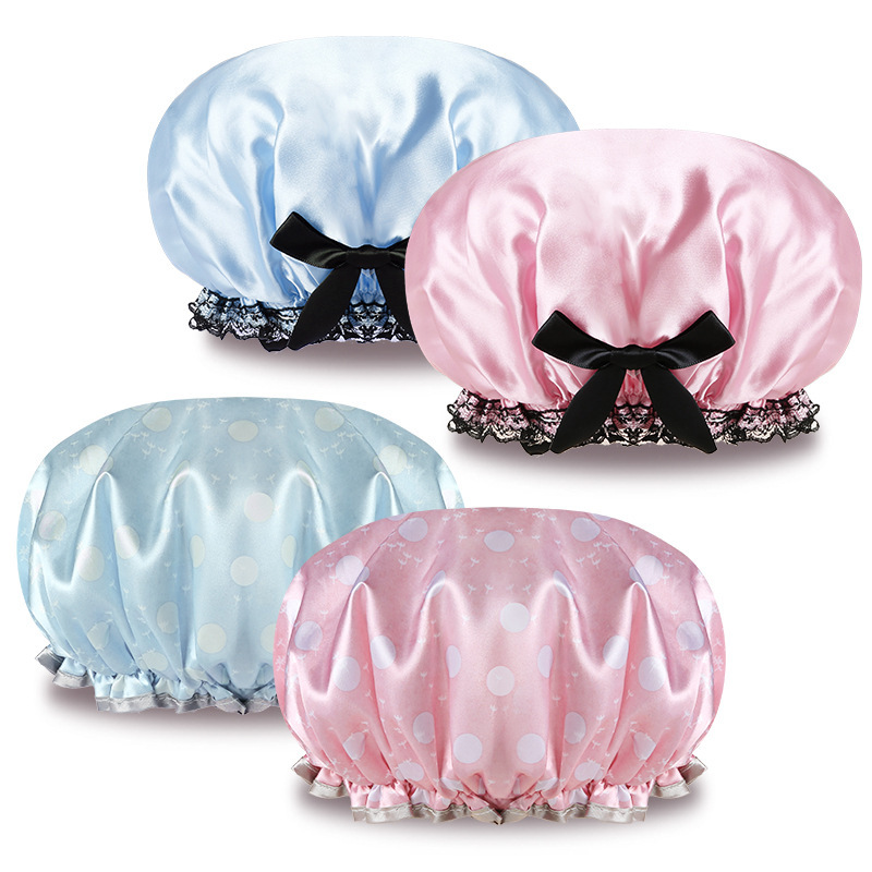 Promote Shower cap waterproof adult Female models shower kitchen Anti-oil Lampblack lady Head cover take a shower Lace Headgearin the Family/Personal Cleaning Tools , Personal care cleaning appliances , Shower cap category - from Buy2taobao.com to provide professional Taobao agent buy service