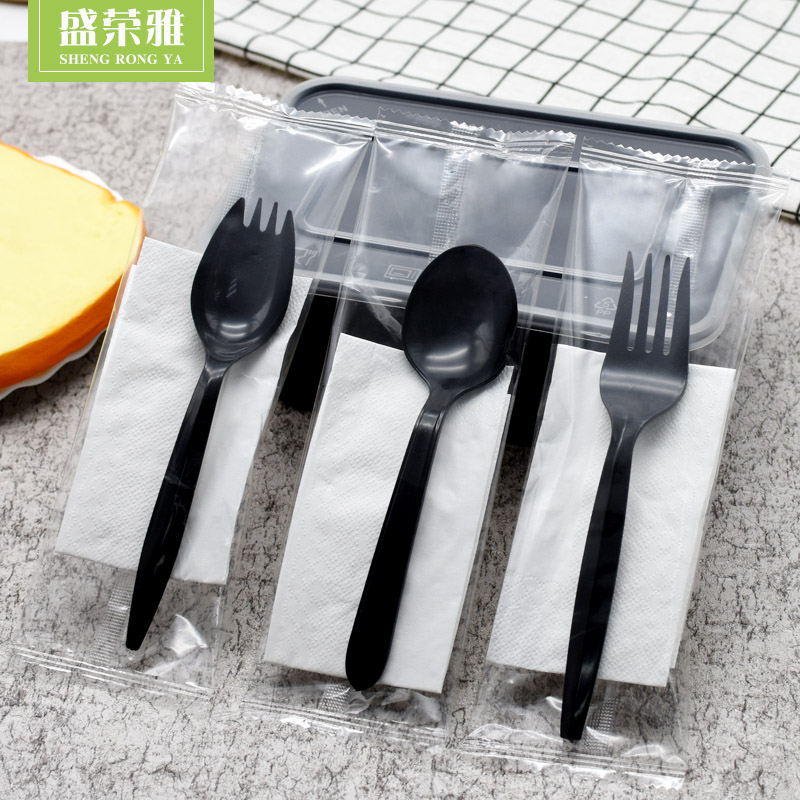 盛荣雅磨砂黑勺两件套叉勺纸巾塑料两件套餐具包送餐200套在类目 餐饮具, 餐具, 叉/勺/筷套装中 - 来自Buy2taobao.com提供专业的淘宝代购服务