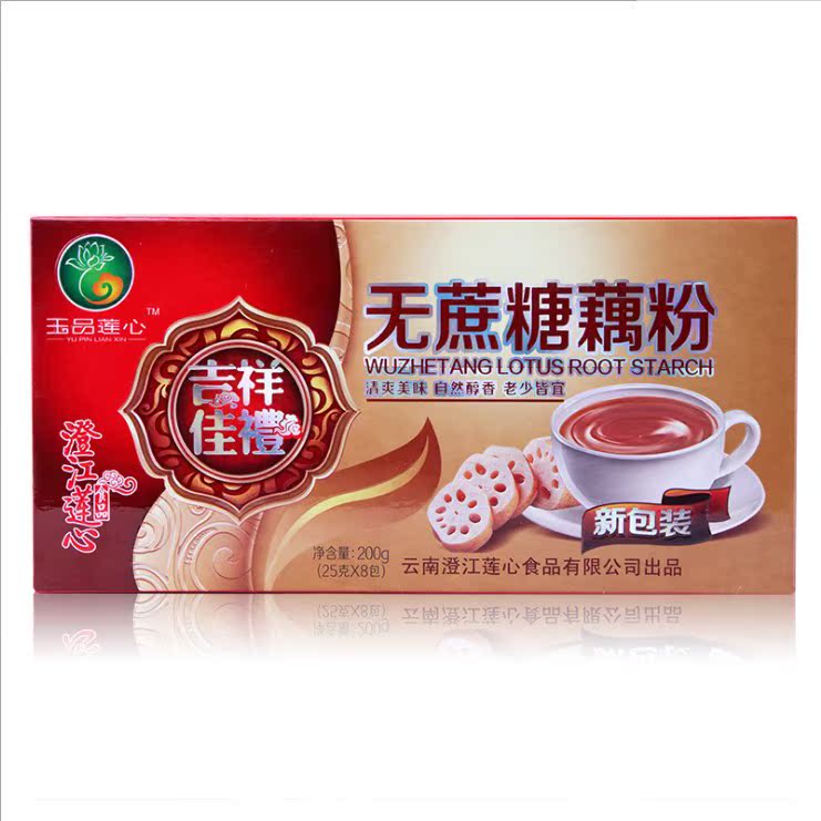 Yunnan specialty Chengjiang Lian Xin 200g No sugar lotus root starch 8 bags per bag 25gin the Coffee/Oatmeal/Chongyin , Lotus root starch/Oatmeal/Drink mixes , Lotus root starch category - from Buy2taobao.com to provide professional Taobao agent buy service
