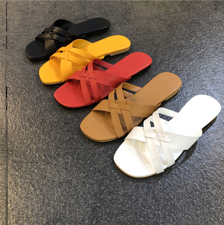 the republic of korea East Women's Shoes Agency purchase 19 new pattern Cross-belt Low-heel on vacation Sandy beach Seaside leisure time lady slipperin the Women's Shoes, Slippers category - from Buy2taobao.com to provide professional Taobao agent buy service