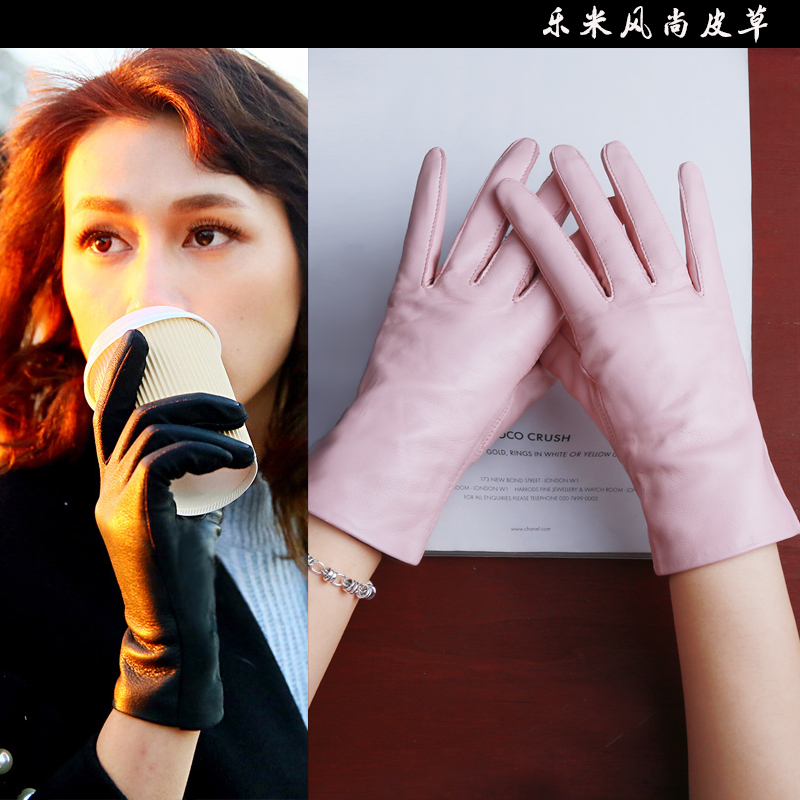 genuine leather glove Sheepskin Pink Thin section have cash less than that is registered in the accounts Meng Meng Simplicity fashion winter Plush thickening touch screenin the Accessories/Leather belt/Hat/Muffler , Gloves category - from Buy2taobao.com to provide professional Taobao agent buy service