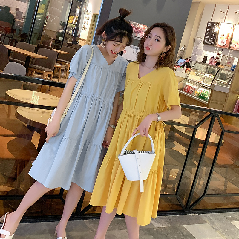 2019 new pattern pregnant woman Summer wear pure cotton 200 Pounds of fat big yards MM Show thin Mid length version Pregnancy pregnant woman Dressin the Maternity/Maternal supplies/Nutrition , Maternity , Dress category - from Buy2taobao.com to provide professional Taobao agent buy service