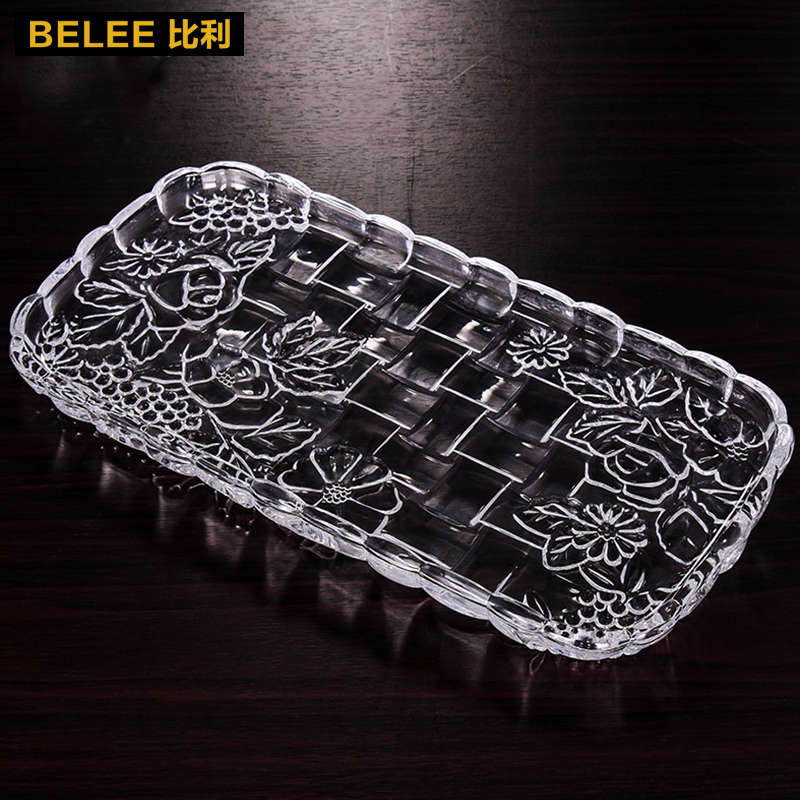 Bili fashion Simplicity Generous Glass Fruit plate Fruit bowl Rectangular Glass Inventory Pastry tray Tray tea table decoratein the Tableware , Tableware , Fruit bowl/Fruit plate/Hamper category - from Buy2taobao.com to provide professional Taobao agent buy service