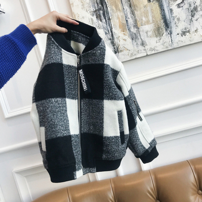 LUSON妈 男童外套冬装儿童立领棒球服加绒婴童装保暖韩版休闲上衣