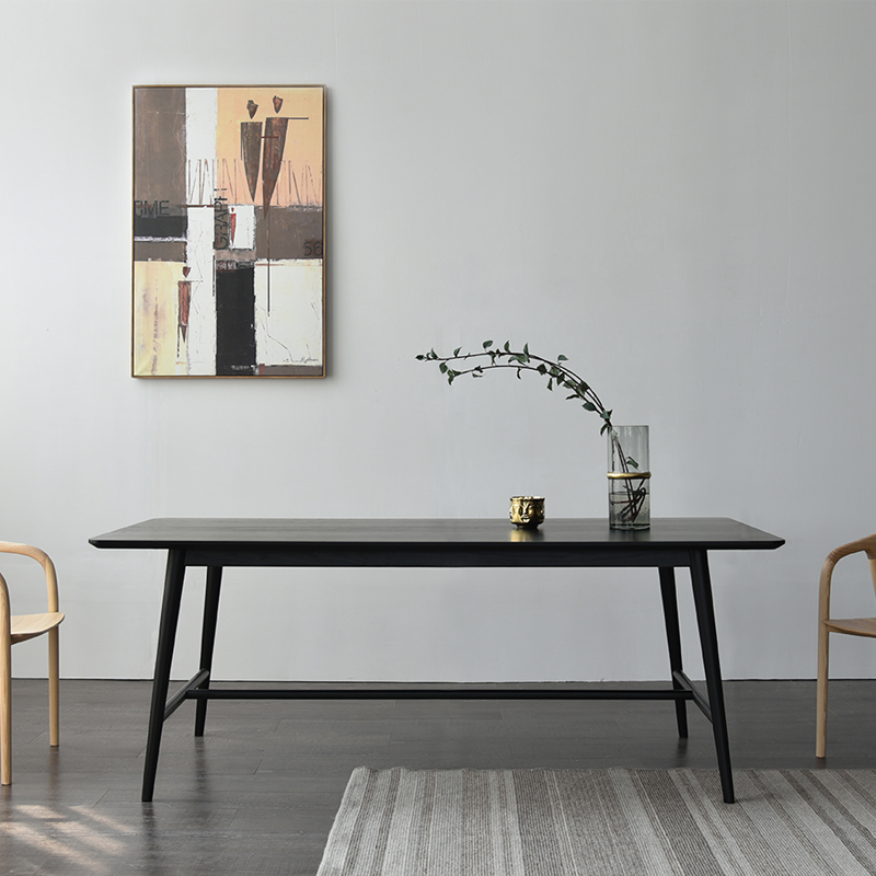 [Tmall U.S. home Sampling Northern Europe Simplicity Ash All solid wood black Dining Table Restaurant Strip tablein the Residential furniture , Tables , Dining table category - from Buy2taobao.com to provide professional Taobao agent buy service