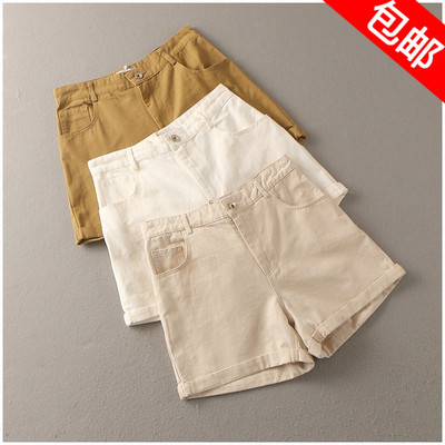 包邮 夏季高腰提臀短款女裤子翻卷阔脚超短裤女裤子29028#1