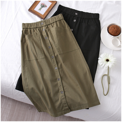 包邮 半身裙女潮夏季新款高腰包臀开叉中长裙女100621