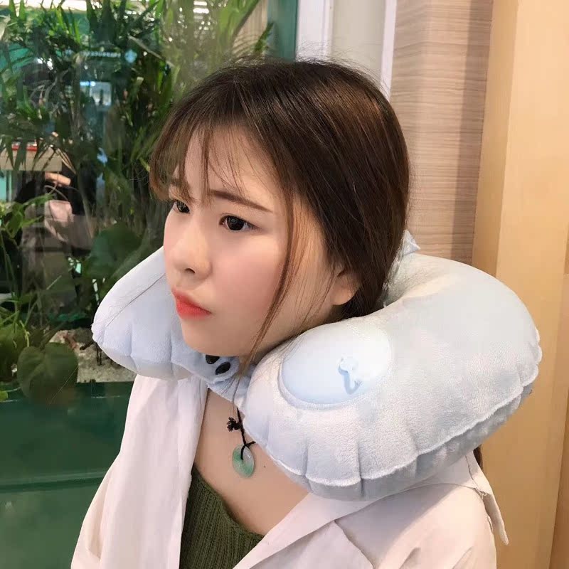 With Pressing inflation U-shaped pillow Blowing Pressing automatic inflation pillow Portable aircraft Pillow Neck protection travelin the Outdoor/Mountaineer/Camping/Travel Goods , Moisture-proof pad/Mats/Pillow , Pillow category - from Buy2taobao.com to provide professional Taobao agent buy service