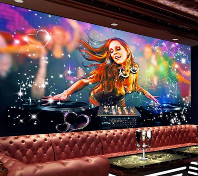 酒吧立体大型壁画5d凹凸无缝壁纸墙画个性创意ktv背景