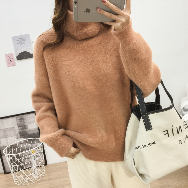 Net Red Watkins Mink like cashmere High collar hedging sweater Autumn and winter Korean Edition thickening Easy Show thin Long sleeve Sweaterin the Women's clothing/Boutique , Sweaters category - from Buy2taobao.com to provide professional Taobao agent buy service