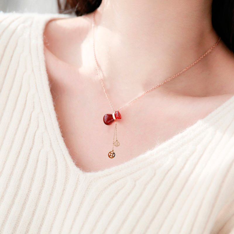 A small minority gules gourd Accessories chic Titanium clavicle Necklace Korean Edition temperament Simplicity Xian Qi personalityin the Accessories/Fashion Jewelry, Necklace category - from Buy2taobao.com to provide professional Taobao agent buy service